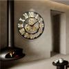 Clock Wall Clocks Silent Roman Retro Gear Wood Clock for Bar Cafe Home (Gold - 40/50/60cm) view 4