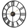 Clock Large Black Vintage Metal Roman Numeral Clock Antique Skeleton Hanging Wall Clock - Gold/Black view 1