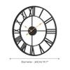 Clock Large Black Vintage Metal Roman Numeral Clock Antique Skeleton Hanging Wall Clock - Gold/Black view 3