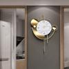 Clock Nordic Living Room Wall Clock Pendant Light Luxury Decoration Personality Clock Free Punch Simple Creative Wall Hanging view 2