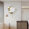 Clock Nordic Living Room Wall Clock Pendant Light Luxury Decoration Personality Clock Free Punch Simple Creative Wall Hanging view 4