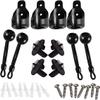 Lihopefe New Bungee Kit + End Caps Universal Replacement Mounting Brackets for Exterior/Interior Roller Blinds (Black, 2pack) view 1
