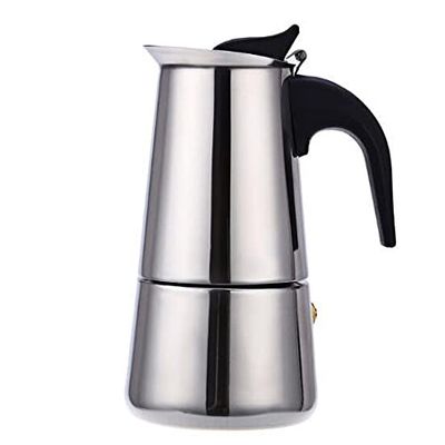 2/4/6/9 Cups Coffee Pot Stainless Steel Mocha Espresso Latte Stovetop Filter Moka Coffee Maker Coffee Pot for Kitchen WF1111 (450ML)