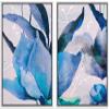 IDEA4WALL Framed Wall Art Print Set Watercolor Dots Effect Blue & Purple Poppies Floral Nature Illustrations Modern Art Glam Colorful Pastel for Living Room, Bedroom, Office - 16"x24"x2 White view 1