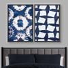 IDEA4WALL Framed Canvas Print Wall Art Dark Blue Watercolor Effect Polygon Display Abstract Geometric Illustrations Minimalism Mid-Century Modern for Living Room, Bedroom, Office - 16"x24"x2 Black view 2