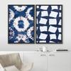 IDEA4WALL Framed Canvas Print Wall Art Dark Blue Watercolor Effect Polygon Display Abstract Geometric Illustrations Minimalism Mid-Century Modern for Living Room, Bedroom, Office - 16"x24"x2 Black view 3