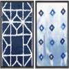 IDEA4WALL Framed Canvas Print Wall Art Dark Blue Watercolor Effect Diamond Polygon Display Abstract Geometric Illustrations Minimalism Mid-Century for Living Room, Bedroom, Office - 16"x24"x2 Black view 1