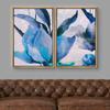 IDEA4WALL Framed Wall Art Print Set Watercolor Dots Effect Blue & Purple Poppies Floral Nature Illustrations Modern Art Glam Colorful Pastel for Living Room, Bedroom, Office - 16"x24"x2 Natural view 2