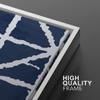 IDEA4WALL Framed Canvas Print Wall Art Dark Blue Watercolor Effect Diamond Polygon Display Abstract Geometric Illustrations Minimalism Mid-Century for Living Room, Bedroom, Office - 16"x24"x2 White view 4
