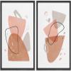 IDEA4WALL Framed Wall Art Print Set Watercolor Style Pink, Gray & Brown Color Blocks Abstract Shapes Minimalism Bohemian Colorful Pastel for Living Room, Bedroom, Office - 16"x24"x2 Black view 1