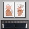IDEA4WALL Framed Wall Art Print Set Watercolor Style Pink, Gray & Brown Color Blocks Abstract Shapes Minimalism Bohemian Colorful Pastel for Living Room, Bedroom, Office - 16"x24"x2 Black view 2
