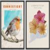 IDEA4WALL Framed Canvas Print Wall Art Connecticut American Robin & Jalapa Duo Birds Flower Watercolor Realism Rustic Colorful Multicolor Warm for Living Room, Bedroom, Office - 16"x24"x2 Black view 1