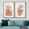 IDEA4WALL Framed Wall Art Print Set Watercolor Style Pink, Gray & Brown Color Blocks Abstract Shapes Minimalism Bohemian Colorful Pastel for Living Room, Bedroom, Office - 16"x24"x2 Natural view 2