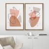 IDEA4WALL Framed Wall Art Print Set Watercolor Style Pink, Gray & Brown Color Blocks Abstract Shapes Minimalism Bohemian Colorful Pastel for Living Room, Bedroom, Office - 16"x24"x2 Natural view 3