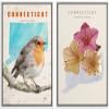 IDEA4WALL Framed Canvas Print Wall Art Connecticut American Robin & Jalapa Duo Birds Flower Watercolor Realism Rustic Colorful Multicolor Warm for Living Room, Bedroom, Office - 16"x24"x2 White view 1