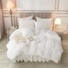 annadaif Plush White Queen Duvet Cover, Fluffy Soft Faux Fur Velvet Comforter Cover, Luxury Fuzzy Shaggy Bedding Sets 3 Pieces(1 Duvet Cover,2 Pillowcases), Zipper Closure view 1