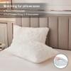 annadaif Plush White Queen Duvet Cover, Fluffy Soft Faux Fur Velvet Comforter Cover, Luxury Fuzzy Shaggy Bedding Sets 3 Pieces(1 Duvet Cover,2 Pillowcases), Zipper Closure view 3