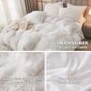 annadaif Plush White Queen Duvet Cover, Fluffy Soft Faux Fur Velvet Comforter Cover, Luxury Fuzzy Shaggy Bedding Sets 3 Pieces(1 Duvet Cover,2 Pillowcases), Zipper Closure view 4
