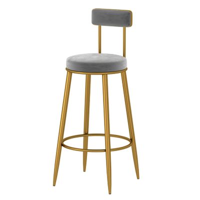 URINGO Contemporary Upholstered Counter Height Bar Stool, Velvet Seat Dining Chair, Bar Chair with Gold Metal Legs for Kitchen,Bistro,Caf,Pub High Stool Max. Load 400lb