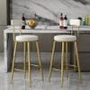URINGO Contemporary Upholstered Counter Height Bar Stool, Velvet Seat Dining Chair, Bar Chair with Gold Metal Legs for Kitchen,Bistro,Caf,Pub High Stool Max. Load 400lb view 2