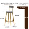 URINGO Contemporary Upholstered Counter Height Bar Stool, Velvet Seat Dining Chair, Bar Chair with Gold Metal Legs for Kitchen,Bistro,Caf,Pub High Stool Max. Load 400lb view 3