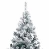 Artificial Christmas Tree with Flocked Snow Green 70.9" PVC,White Artificial Christmas Tree, with Metal Stand, Easy Assembly, for Indoor and Outdoor Use,Christmas Artificial Snow view 3