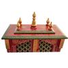 Wooden Temple Religious Home Temple, Pooja Mandir |Indian| |Hindu| |Decoration| |Puja| |Cabinet| |Temple| |Bhagwan| Wall| |Hanging| Decor For Home Office Decor By KAMDHENU ART AND CRAFT. (Red Jali) view 4