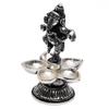 Indian Shelf Handmade Ganesha Ancient Pital Diya Brass Oil Lamp Diwali Gifts Decoration Worship Deep (Size: 14.2cm) BOL-364 view 2
