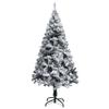 Artificial Christmas Tree with Flocked Snow Green 59.1" PVC,White Artificial Christmas Tree, with Metal Stand, Easy Assembly, for Indoor and Outdoor Use,Christmas Artificial Snow view 2