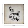Aihesui Rustic Wood Signs Modern Farmhouse Wall Hanging Art Thy Will Be Done Plaque for Living Room Kitchen Batheroom Bedroom 16x16inch, White view 2