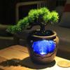 110V Indoor Rockery Water Fountain LED Lamp Waterfall, Tabletop Water Feature Lifelike Desktop Bonsai Small Rockery Zen Water Fountain for Living Room, Bedroom, Office view 2