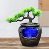 110V Indoor Rockery Water Fountain LED Lamp Waterfall, Tabletop Water Feature Lifelike Desktop Bonsai Small Rockery Zen Water Fountain for Living Room, Bedroom, Office view 4