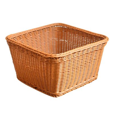 Cabilock 1pc Plastic Storage Basket Imitation Rattan Organizer for Home Office Multi-Purpose Storage for Toys Clothes Towels