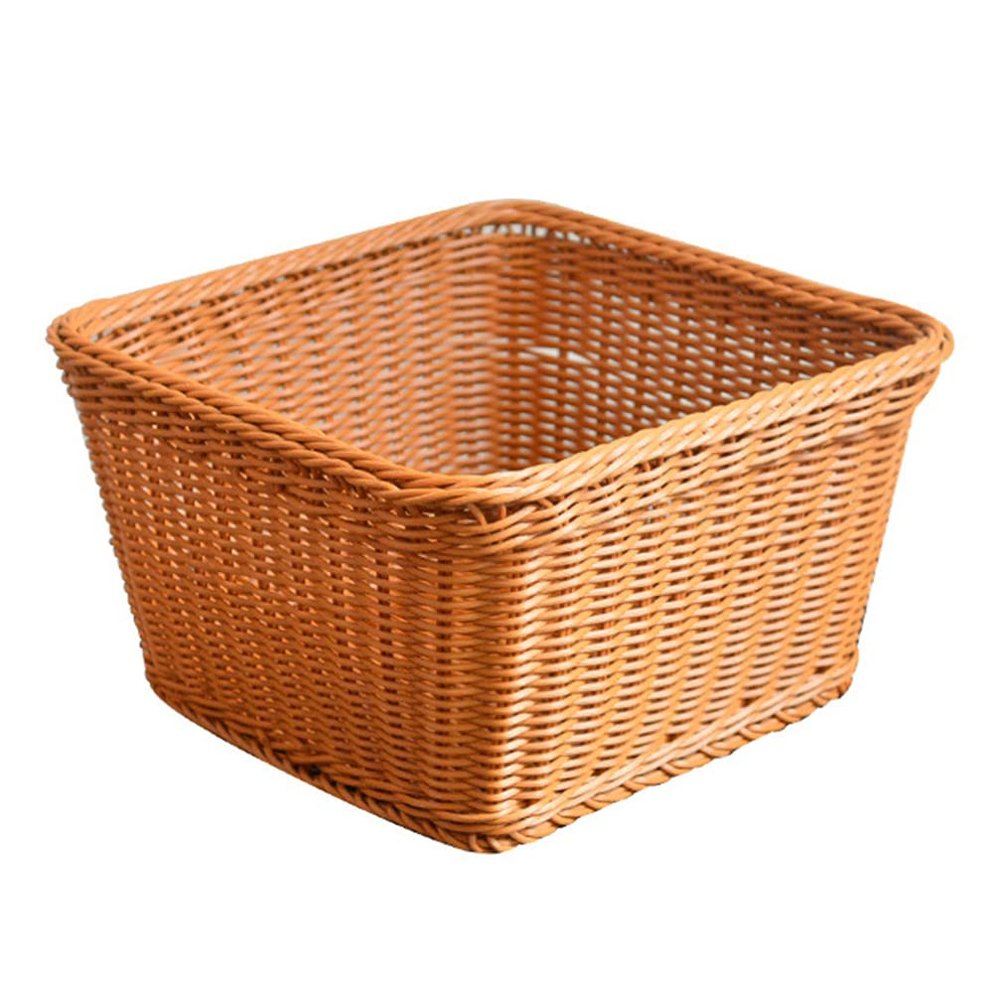 Cabilock 1pc Plastic Storage Basket Imitation Rattan Organizer for Home Office Multi-Purpose Storage for Toys Clothes Towels