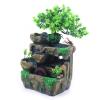 110V Desktop Rockery Water Fountain Mini Rockery Waterfall Fountain with Color-Changing LED Lights, Resin Crafts Desktop Bonsai Ornaments Tabletop Water Feature for Home, Office view 1