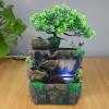 110V Desktop Rockery Water Fountain Mini Rockery Waterfall Fountain with Color-Changing LED Lights, Resin Crafts Desktop Bonsai Ornaments Tabletop Water Feature for Home, Office view 3