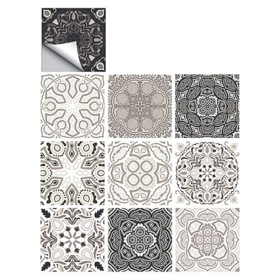 25 PCS Moroccan Style Tile Sticker, 4x4 Inch(10x10cm) Traditional DIY Murals, Tile Waterproof Oil Proof Removable Decals for Bathroom & Kitchen Backsplash (4I-SVC0-ZV27)