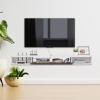 Pmnianhua Modern Floating TV Stand, 47'' Wall-Mounted Media Console with Storage for Bedroom, Living Room (Grey-White) view 3