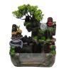 Gdrasuya10 110V Desktop Fountain Fish Tank Mini Waterfall with Fisherman, LED Lighting Fountain Simulation Resin Rockery Water Fountain Bonsai Ornaments for Home, Office, Bedroom, Desk view 1