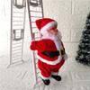 2022 Electric Climbing Santa with Music & LED Light, Electric Climbing Ladder Santa Claus Doll for Xmas Tree Decorations Hanging Christmas Ornaments Tree Decor Holiday Party Gift for Kids (B) view 3