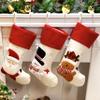 Cuteoy 3Pcs Red Christmas Stockings Santa Snowman Reindeer Socks Xmas Tree Ornaments Party Decor 20'' view 1