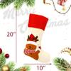 Cuteoy 3Pcs Red Christmas Stockings Santa Snowman Reindeer Socks Xmas Tree Ornaments Party Decor 20'' view 2
