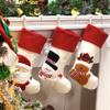Cuteoy 3Pcs Red Christmas Stockings Santa Snowman Reindeer Socks Xmas Tree Ornaments Party Decor 20'' view 4