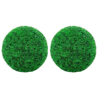 Artificial Boxwood Balls 2 pcs 20.5",Small Topiary Balls UV-Proof Round Greenery Balls for Indoor Outdoor Garden Backyard Decor