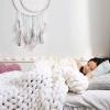 XWCG Chunky Knit Blanket Knitted Blanket Throw for Sofas Wool Blanket Knitted Blanket Throw Home Decor Gift Handmade Giant Soft Thick Chunky Knitted Blanket,White,100100cm view 2