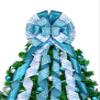 Christmas Tree Topper,48x13 inches Large Toppers Bow with Snowflake Pattern for Christmas Decoration view 1
