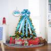 Christmas Tree Topper,48x13 inches Large Toppers Bow with Snowflake Pattern for Christmas Decoration view 3
