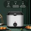 Deep Fryer,Deep Frying Pan With Lid And Basket,Easy Clean, Adjustable Temperature Control, 1000W,A view 3