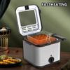 Deep Fryer,Deep Frying Pan With Lid And Basket,Easy Clean, Adjustable Temperature Control, 1000W,A view 4