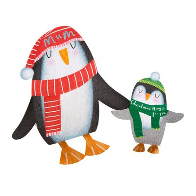 Hallmark Christmas Pop-Up Penguin Card for Mum - Two card set